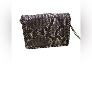 Express Snake Print Crossbody Bag with Chain